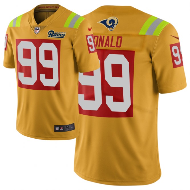 Men Nike NFL Los Angeles Rams #99 aaron donald Limited city edition gold jersey